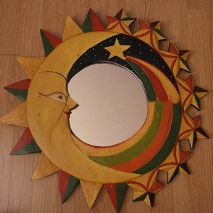 Wooden Moon Mirror (24 inches x 24 inches)